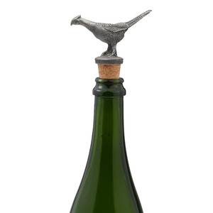 Bouchon de bouteille réutilisable en laiton, motif faisan, facile à utiliser, résistant à l'eau, en métal et liège, pour cadeaux promotionnels de bar - Product Image 1