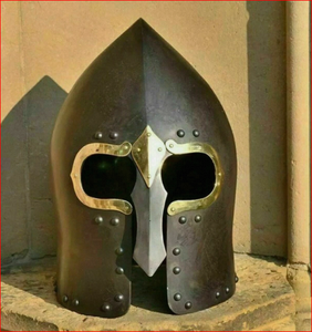 Casque de Chevalier Médiéval en Laiton et Acier, Casque Viking Lough Henney, Armure de Chevalier Médiéval en Laiton Plaqué Acier - Product Image 4
