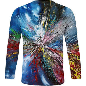 Camisetas Casuales de Algodón para Hombre de Primera Calidad, 200 Gramos, Cuello Redondo, Logotipo Personalizado, Mangas Largas, Multicolor, Impresión por Sublimación 3D - Product Image 6