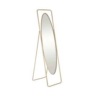 Oval Shape Gold Finished <b>Metal</b> <b>Frame</b> Floor Mirror Ideal for Retail Display Boutique and Commercial Interior Decor From India - Product Image 2
