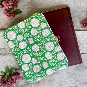Green Floral Embroidered Textile Laptop Sleeve <b>Medium</b> <b>Size</b> Bohemian Style Cover Closure Portable Laptop Bag - Product Image 5