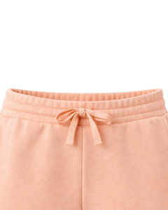 Custom Peach Women Sweat Shorts Cotton Fleece Elastic Waist <b>Drawstring</b> Gym Casual Summer Shorts OEM Manufacturer Supplier - Product Image 5