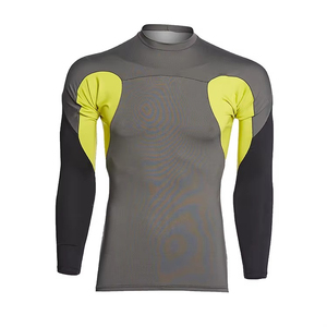 Haut de compression thermique à manches longues pour homme, coupe ajustée, séchage rapide, pour sports d'hiver, yoga, sous-vêtement de sport, tissu tricoté léger, couleur unie - Product Image 1