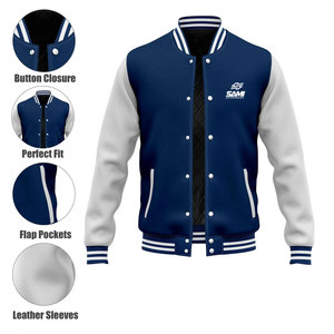 Chaqueta Casual para Hombre, Estilo Letterman, Cuello Alto, Logotipo Frontal, Duradera, Transpirable, Ligera, Ecológica, Servicio OEM - Product Image 6