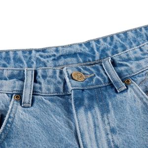 Pantalones Cortos de Mezclilla para Hombre, Estilo Vintage, Ecológicos, Sueltos, Lavados, Cintura Alta Elástica, Estilo Casual, Gris Claro, 100% Algodón - Product Image 3