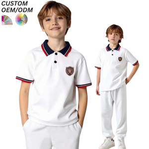 Chemise polo en tricot écologique de haute qualité, personnalisée en usine, mélange de polyester et de coton, pour garçons et filles, chemise polo décontractée rayée pour l'entraînement - Product Image 6