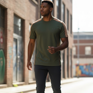 T-shirt de sport à col en V, coupe ajustée, taille cintrée, haut athlétique confortable en jersey extensible pour tenue décontractée et fitness - Product Image 6