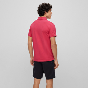 Polo en piqué de coton rouge pour homme, coupe classique, respirant, brodé, de luxe, à manches courtes, couleur unie, décontracté, pour le golf - Product Image 2