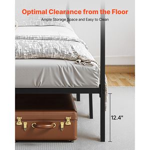 Letto a baldacchino in metallo con doghe in acciaio resistente e vano contenitore sotto il letto (Misura Queen) - Product Image 6