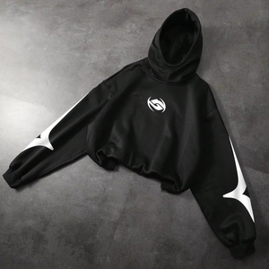 Sudadera con capucha para hombre, de algodón grueso y forro polar, estilo oversize con hombros caídos, bordada, estilo streetwear. - Product Image 1