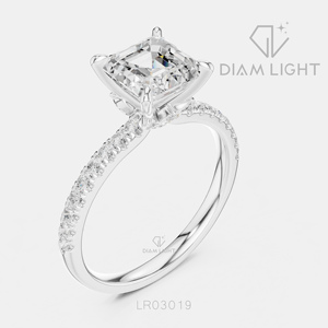 Bague en diamant de laboratoire taille Asscher 1,42 carat certifiée IGI, or blanc 14 carats, couleur F+, clarté VS+, pour fiançailles, anniversaire, ou cadeau - Product Image 2