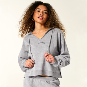 PERFECT INDUSTRY New Style Women's Hoodie Oversize <b>Pullover</b> Sweatshirt Custom Logo <b>Jumpers</b> Cotton French terry Cropped Hoodie - Product Image 1
