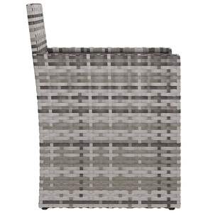 Fauteuil de jardin en acier thermolaqué gris avec rotin PE - Product Image 5