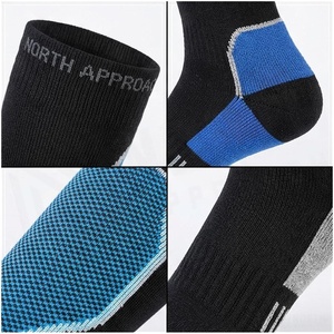 NORTH APPROACH <b>Knee</b> <b>High</b> <b>Socks</b> Black Blue Panel Breathable Hiking <b>Socks</b> for Adults Summer Season - Product Image 4