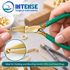 Professional <b>Flat</b> <b>Nose</b> Jewelry <b>Pliers</b> Gold Finish Precision Tapered Jaw Spring Action Jewelry Making Hand Tool - Product Image 3