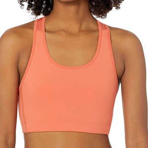 Soutien-gorge de sport dos nageur pour femme, col rond, maintien léger, 100 % coton écologique, sans couture, respirant, pour le yoga et les activités sportives - Product Image 1