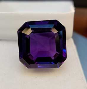 Aigue-marine naturelle de qualité supérieure, taille Asscher, certifiée par un tiers, pierre précieuse violette pour la fabrication de bijoux - Product Image 1