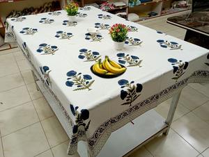 Mantel de Mesa de Comedor de Algodón Estampado a Mano, Estilo Indio, Blanco, Elegante, Moderno, de Alta Calidad, Hecho a Mano, Duradero y Ecológico, Venta al Por Mayor - Product Image 2