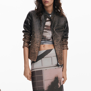Professional New Stylish Casual Wear Solid Color <b>Women</b> Sheep Skin <b>Leather</b> Jacket Waterproof Breathable Cotton Best Quality - Product Image 1