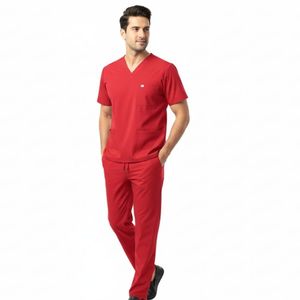 Conjunto de Uniforme Médico de Algodón para Hombre, Uniforme de Hospital, Proveedor de Logotipos Personalizados OEM, Trajes Quirúrgicos Transpirables, Cómodos y de Alta Calidad - Product Image 1