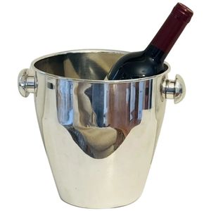 Elegant Look Metal Steel Wine Cooler Silver Finished Champagne Ice Bucket With Handle For <b>Bar</b> and Party Ware Beer Chillers - Product Image 2