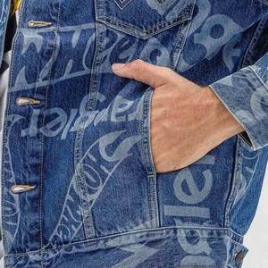 Veste en jean vintage sur mesure OEM Streetwear pour homme, avec patch brodé, coupe oversize, style workwear, pour l'hiver - Product Image 6