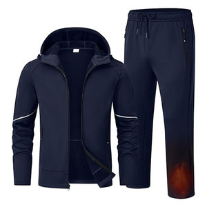 Men's Fleece Lined Tracksuits <b>Hooded</b> Winter Sweatsuits 2 Piece Set, Full <b>Zip</b> Jacket and Athletic Jogger Pants Outfit Warm Casual - Product Image 2