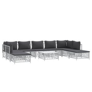 <b>White</b> Steel 10-Piece Patio Lounge Set with <b>Cushions</b> Garden Sets - Product Image 3