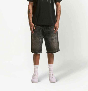 กางเกงขาสั้นผู้ชายแบบย้อมสีเอซิดฟอกสีสไตล์วินเทจ คุณภาพดีที่สุด ทรงโอเวอร์ไซส์ ผ้าเฟรนช์เทอร์รี่ รับผลิตตามสั่งขายส่ง - Product Image 4