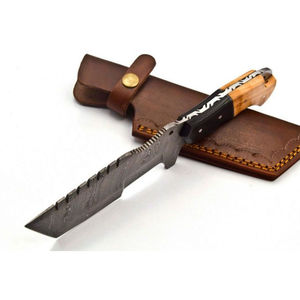 Cuchillos Tracker de Damasco Hechos a Mano, Cuchillo de Caza y Camping de Hoja Fija para Exteriores, Cuchillos Tracker de Damasco Hechos a Mano - Product Image 3