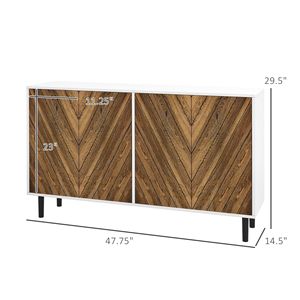 Contemporary Brown <b>Sideboard</b> Cabinet with 4 Chevron Doors Adjustable Shelves for <b>Kitchen</b> Dining Living Room Farmhouse/Villa - Product Image 3