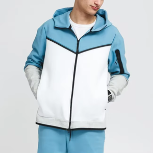 Ensemble de survêtement unisexe personnalisé avec logo imprimé, vêtements de sport décontractés, deux pièces, sweat à capuche et pantalon de jogging, tenue de sport et de fitness, 100% coton - Product Image 1