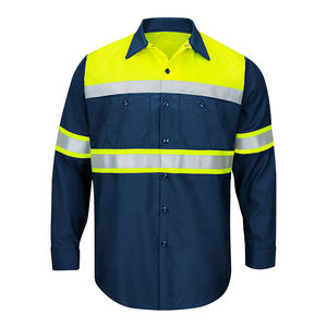 Camiseta de Trabajo para Hombre, Personalizada, de Alta Calidad, de Algodón Ignífugo, Transpirable, de Manga Corta, con Alta Visibilidad y Reflectante - Product Image 2