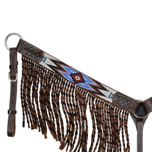 Western Horse Headstall Premium <b>Tooled</b> <b>Leather</b> Browband Bridle for Rodeo Ranch and Trail Riding - Product Image 2