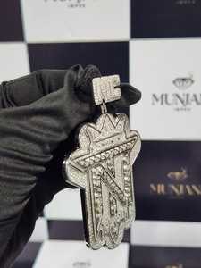 MUNJANI IMPLEX Custom Logo Moissanite <b>Pendant</b> 925 <b>Sterling</b> <b>Silver</b> Gold Plated Iced Out Hip Hop Pass Diamond Tester Party - Product Image 3