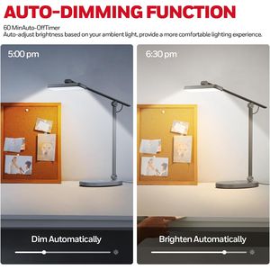 Lámpara de Escritorio LED Sunturalux H4 para Oficina en Casa, 700LM, Regulable con Temporizador, Luz de Lectura Ajustable que Cuida la Vista - Product Image 2