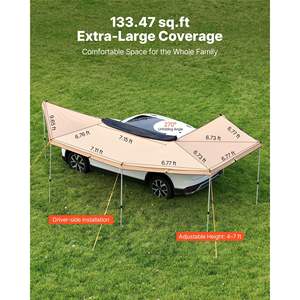 270 Degree Waterproof UV50+ All-Weather Free-Standing Overland <b>Awnings</b> 133 Sq.ft <b>Car</b> Side SUV Truck Camping Bulit-in LED <b>Awning</b> - Product Image 3