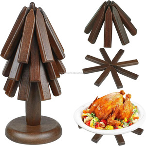 Sous-verres en bois rustique écologiques, polis, naturels, pour boissons, décoration autoportante, support pour plats chauds, Sam - Product Image 3