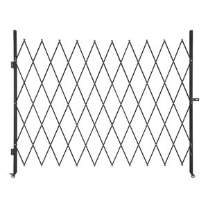 Cancello di Sicurezza Pieghevole Singolo con Design a Forbice Bloccabile, Ruote Girevoli a 360 Gradi, Barriera Esterna in Acciaio Retrattile - Product Image 1