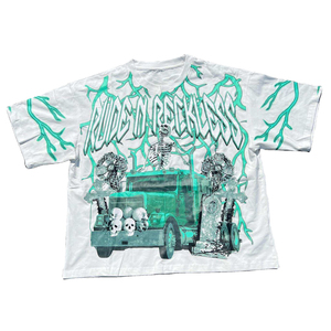 Ensemble T-shirt et short pour homme, noir, 100% coton, streetwear, avec logo imprimé numérique personnalisé sur le devant, short assorti, tenue décontractée d'été - Product Image 6