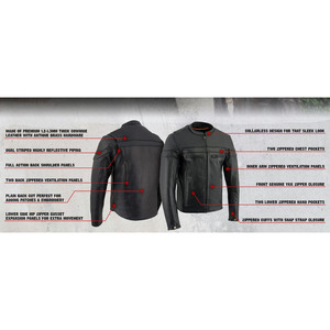 SAMROZ SPORTS Unisex Black <b>Buffalo</b> Leather Cruiser <b>Motorcycle</b> <b>Jacket</b> Full Sleeve Ventilation Windproof High Quality 220g All - Product Image 3