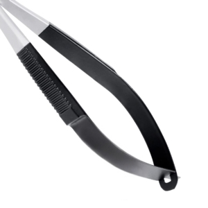 Ciseaux à sourcils professionnels en acier inoxydable courbé avec logo personnalisé HARBOR INDUSTRY, outil de maquillage pour droitiers, manche noir - Product Image 3