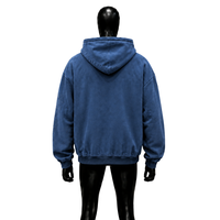 NOUVEAU SWEATSHIRT UNISEXE BLEU DÉCHIRÉ À CAPUQUE, IMPRIMÉ GRAPHIQUE, EFFET VINTAGE, DÉTAIL CROCHETÉ, MOTIF CERCLE ABSTRAIT, STYLE STREETWEAR