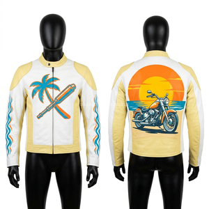 Blouson en cuir de course effet carbone avec graphisme personnalisé pour homme – Protection avancée pour motard – Vêtement de sport pour moto - Product Image 2