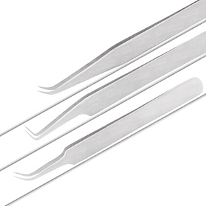 Comfortable grip tweezers for handmade <b>lash</b> <b>fans</b> smooth handle false <b>lash</b> extension straight and curved tweezers - Product Image 4