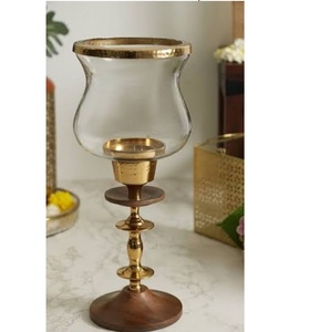 Centros de Mesa para Fiestas de Cumpleaños, Portavelas con Acabado Dorado, Portavelas de Aluminio, Portavelas de Metal de Diseño - Product Image 1