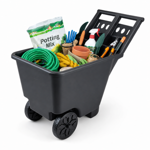 Poly Garden Cart Balanced 2-Wheel Rust-Proof <b>Trolley</b> Yard Cart Garden Cart 4.5 CUFT for Hauling Leaves | Garden Supply ODGGAD003 - Product Image 1
