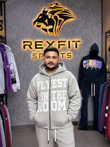 Sudadera con capucha personalizada para hombre con cremallera y parche bordado, de algodón oversize, estilo FRENCH TERRY, informal, para otoño - Product Image 2