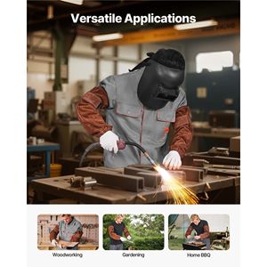 Manicotti in Pelle Bovina Resistente per Saldatura, Protezione Braccia Ignifuga e Termoresistente, Guanti di Sicurezza per Attrezzatura Protettiva - Product Image 6