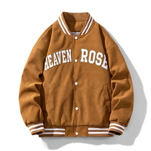 <b>Varsity</b> <b>Bomber</b> <b>Jacket</b> <b>Men</b> Letterman College Stripe Rib Collar Letter Print Streetwear Unisex Wholesale OEM B2B Low MOQ - Product Image 2